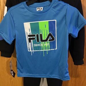 Fila Kids Blue and Green Matching Set
